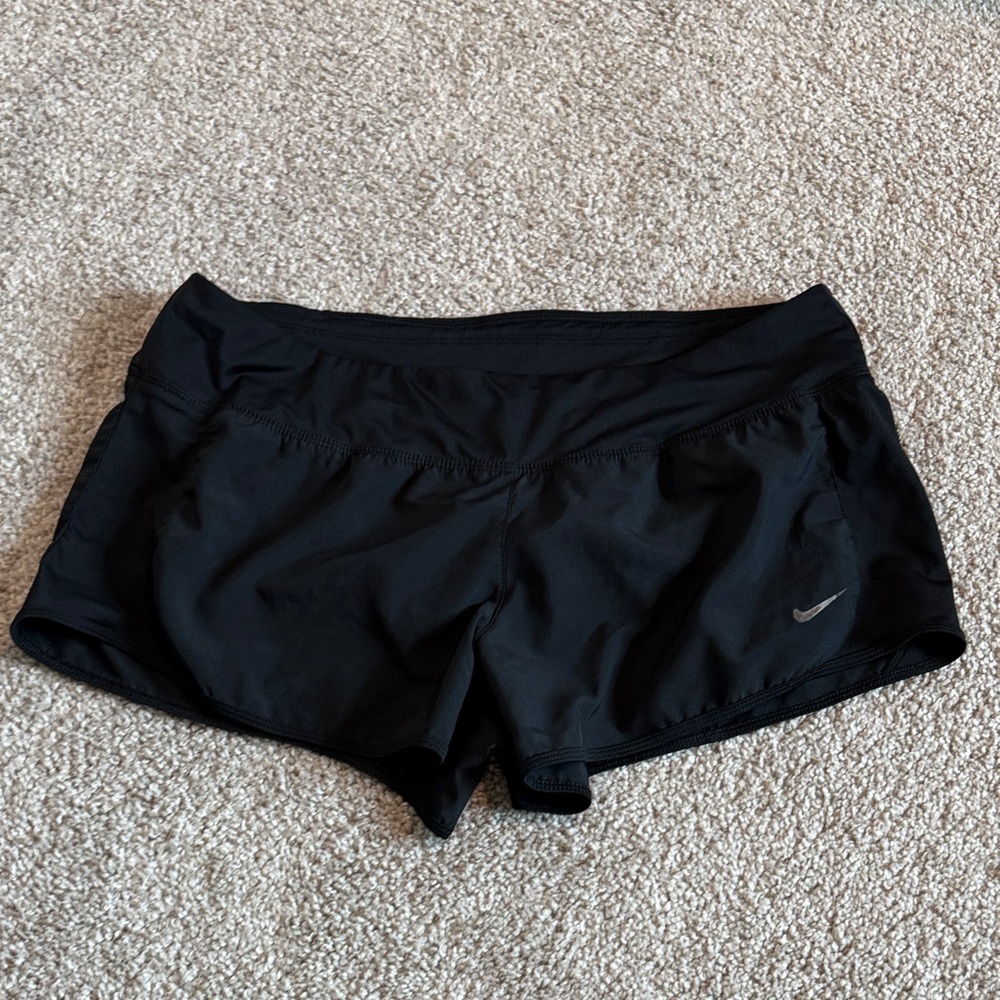 Nike Black Women's Athletic Running Shorts with Swoosh